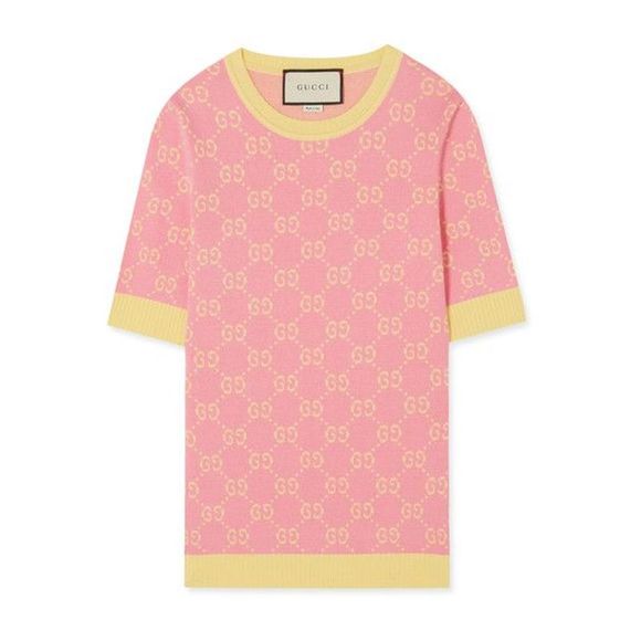 gucci pink and yellow sweater